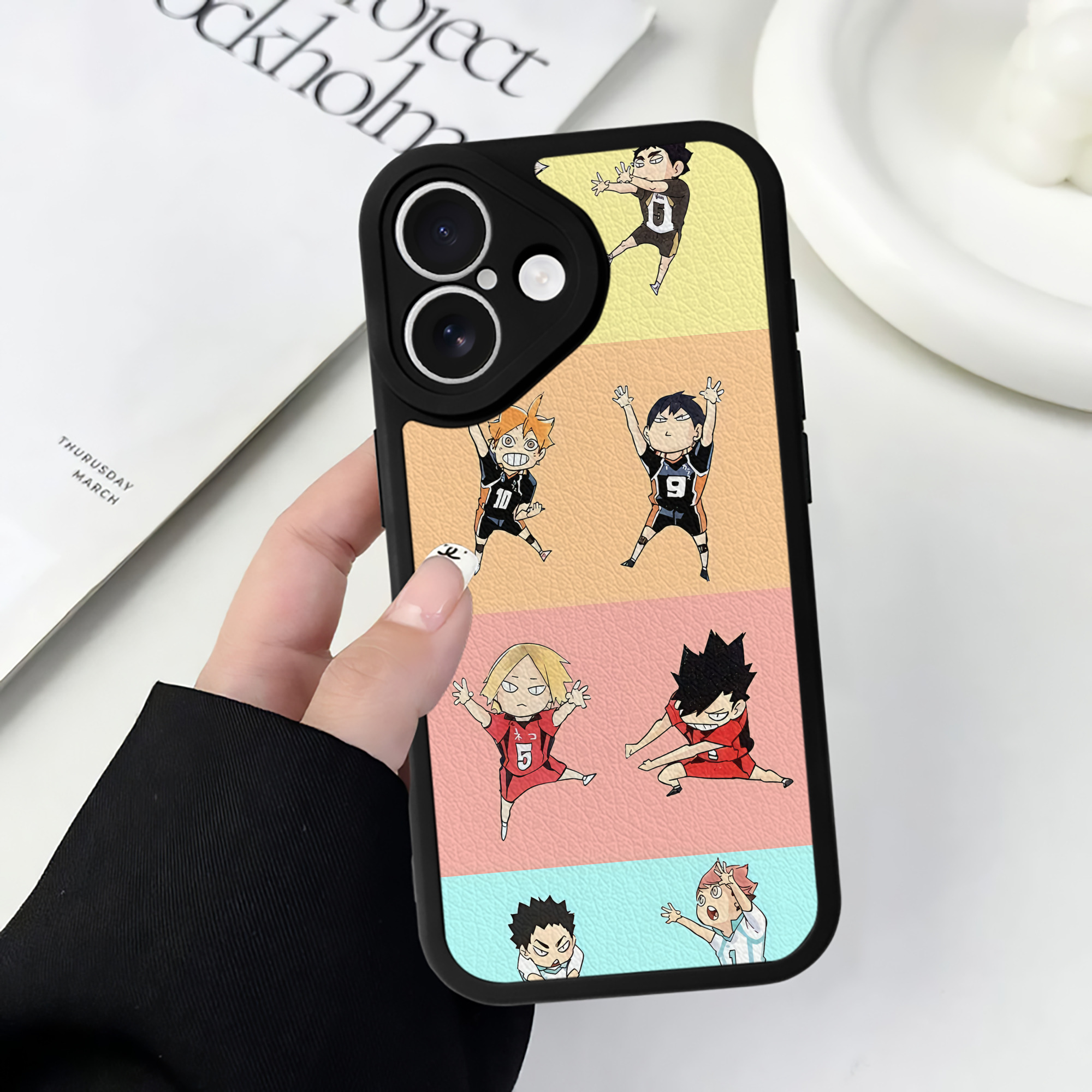 （画像用） ハイキュー!! Haikyu!! 【iPhone 16シリーズ対応】シリコンスマホケース（レザー調） 材質：シリコン